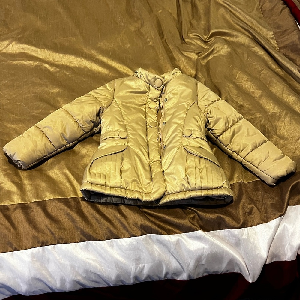 London Fog Kids Metallic Gold Puffer Jacket